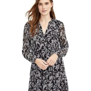 Loft Floral Black and White Women's Dress